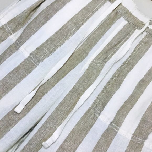 CASLON 100% Linen Lightweight Boho Relaxed Fit Striped Drawstring Pants Size S - Picture 5 of 8